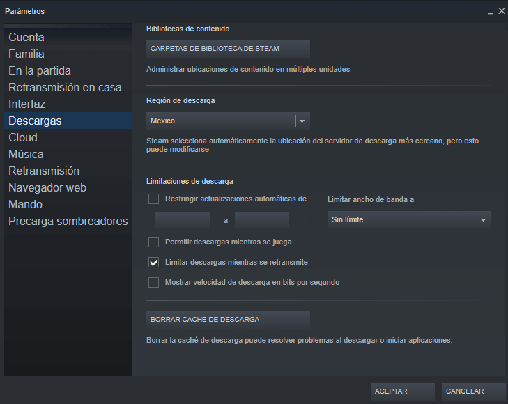 steam parametros