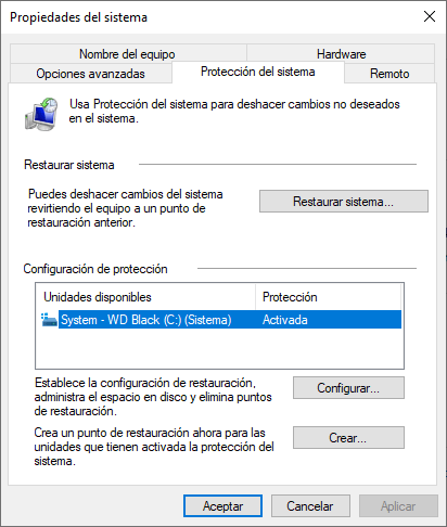 protección del sistema