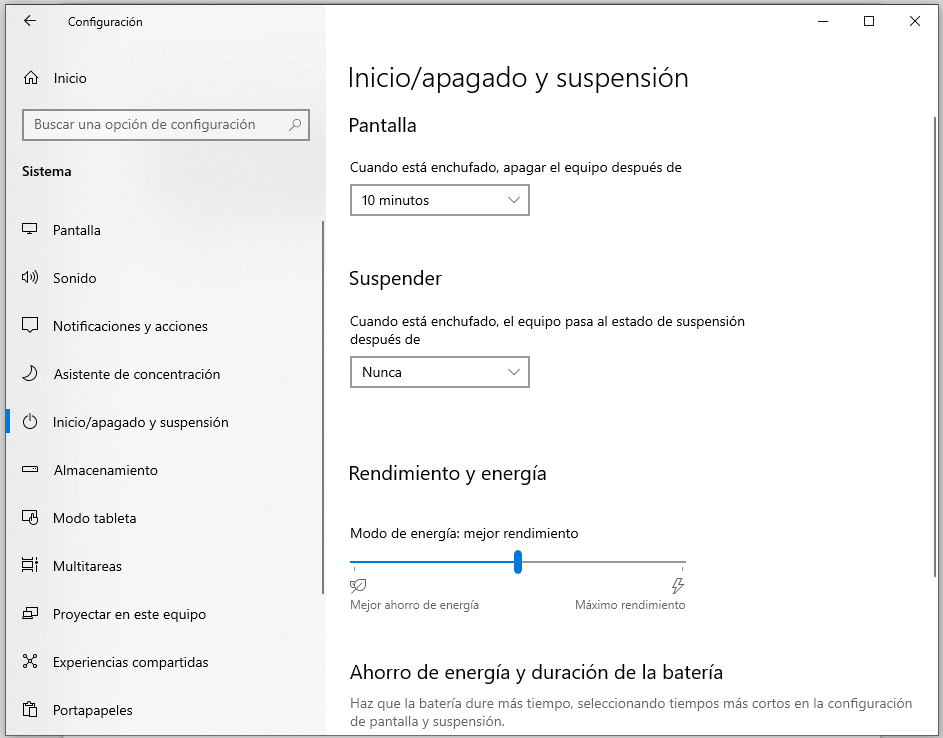 sistema inicio y pagado suspensión