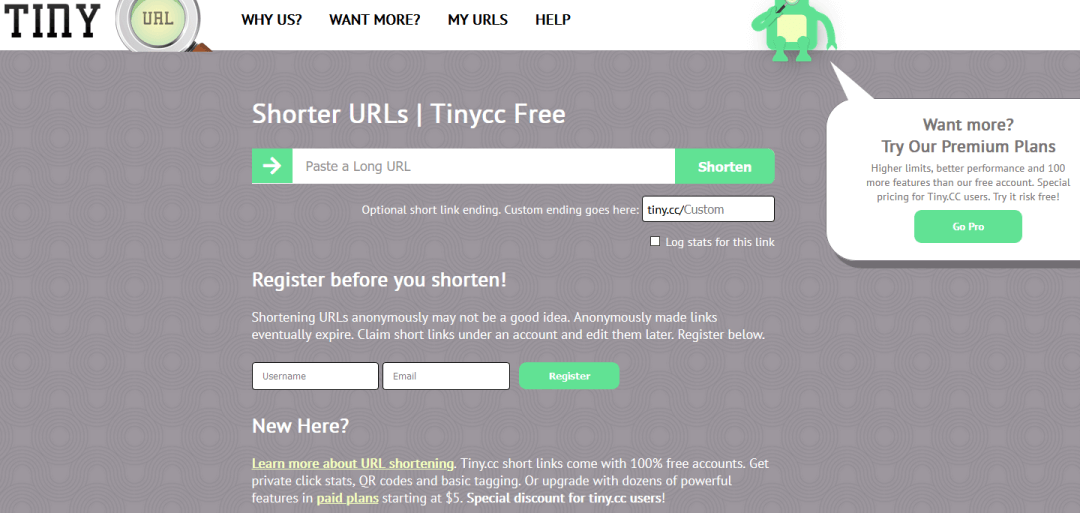 tiny.cc screenshot
