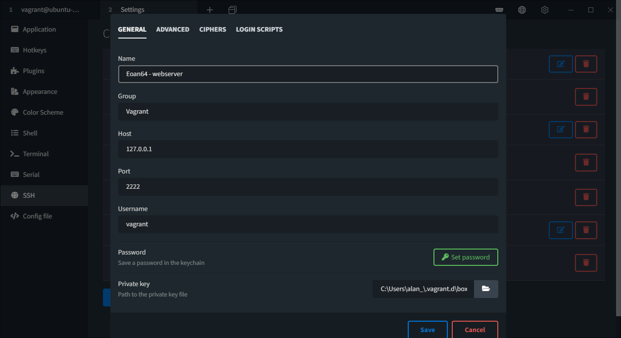 terminus vagrant config