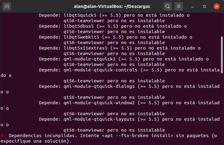 teamviewer ubuntu dependencias incumplidas