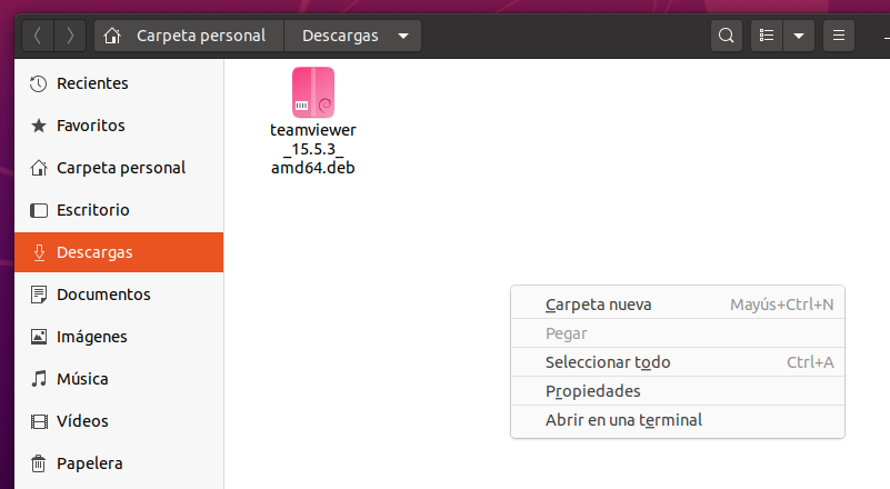 ubuntu descargas menu