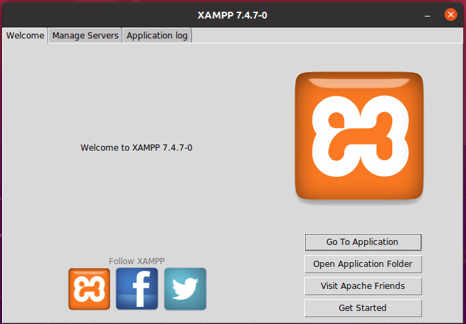 xampp linux welcome ubuntu gui