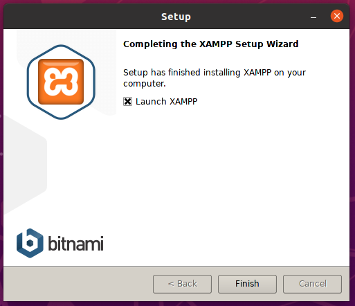 xampp installed ubuntu gui