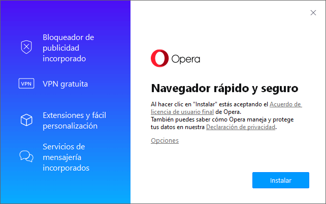 Instalador de Opera