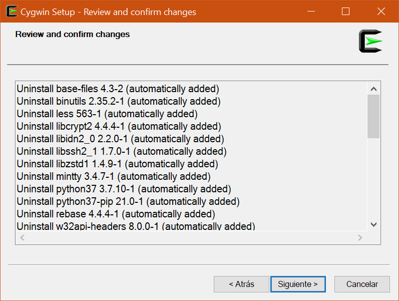 cygwin installer review changes