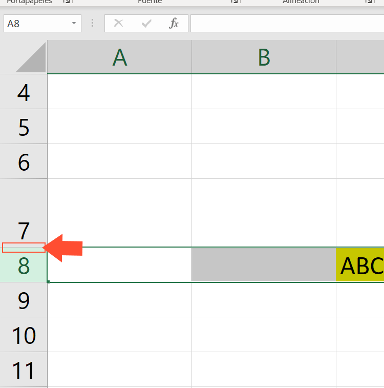 excel modificar altura arrastrando