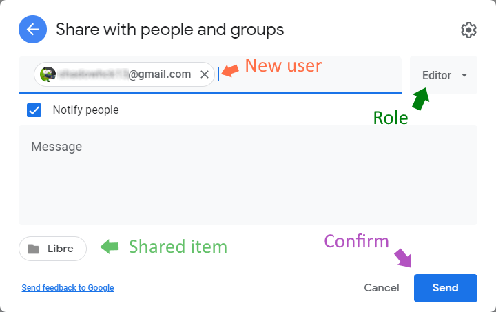 google drive share to people confirm