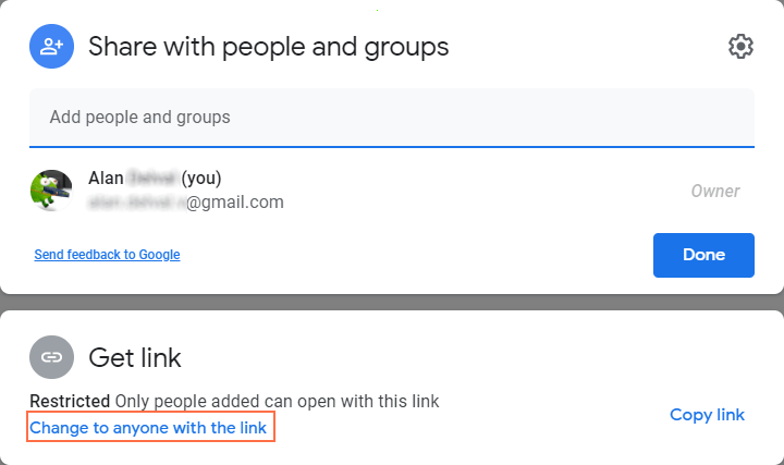 google drive share public