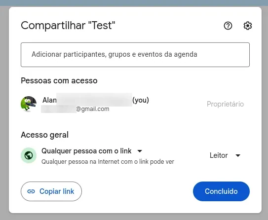 Google Drive Compartir, copiar link