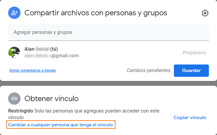google drive comapartir publico
