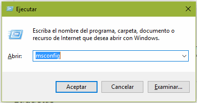 ejecutar msconfig