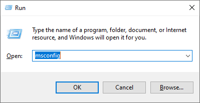run msconfig