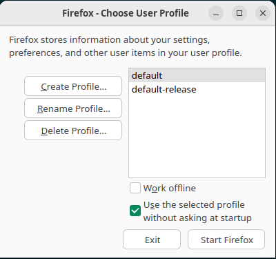 Firefox Choose User Profile