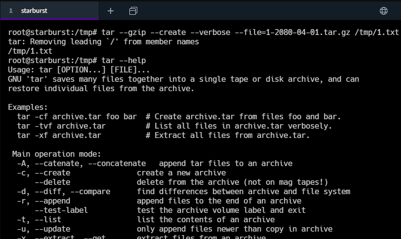 tar gzip